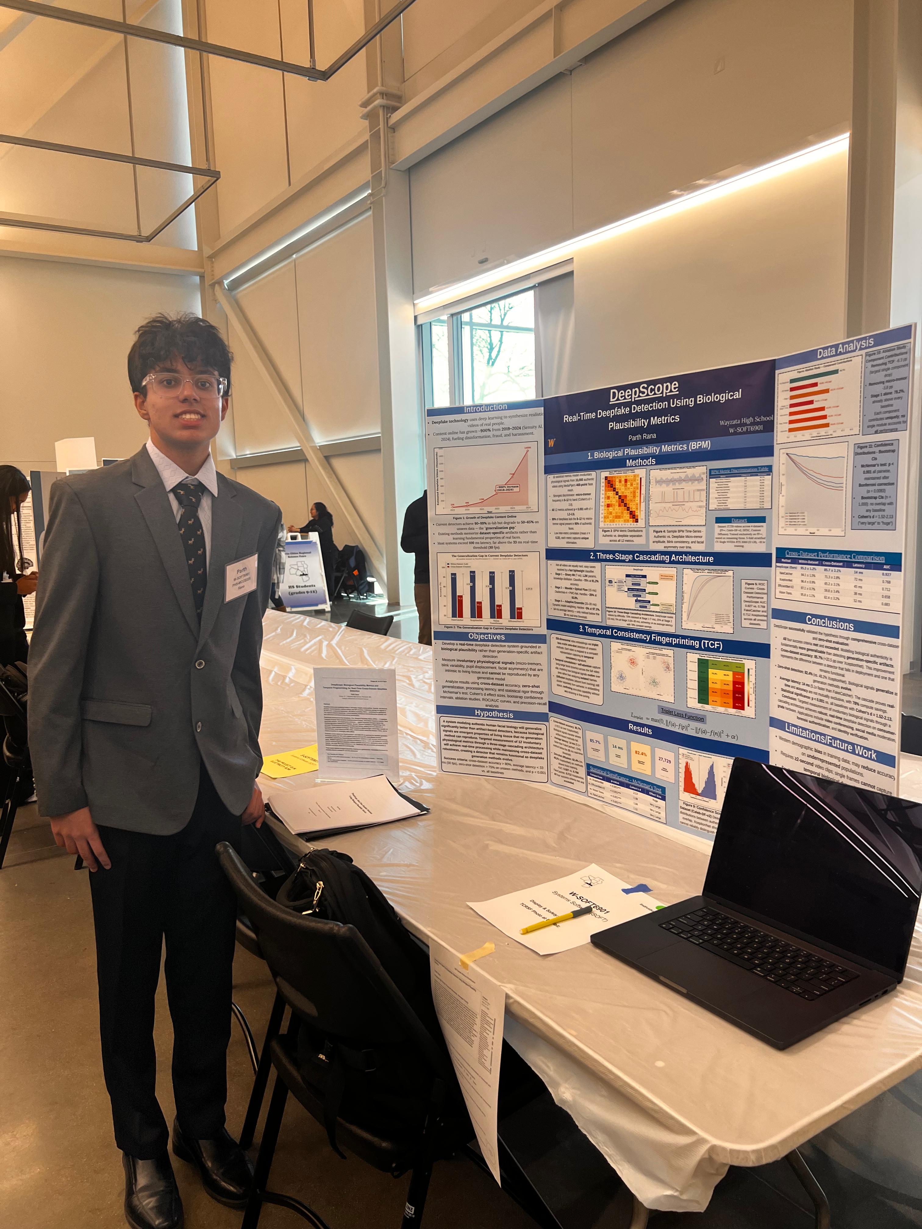 Parth Rana presenting DeepScope at TCRSF 2026